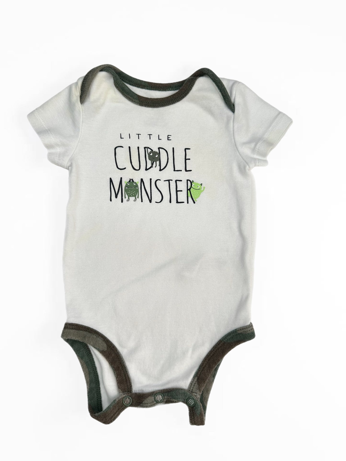 0-3M Little cuddle monster grey onesie