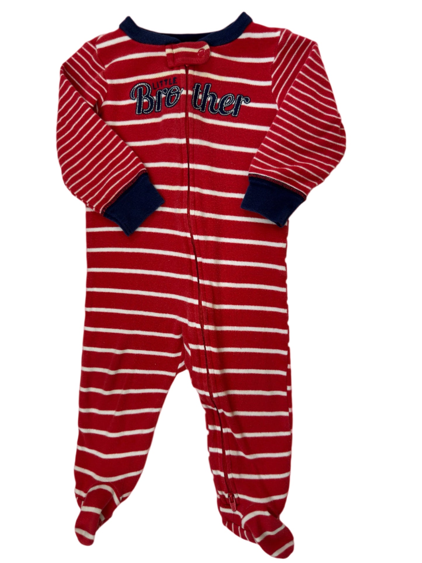 9-12M "Little Brother" 2 Way zip sleepwear