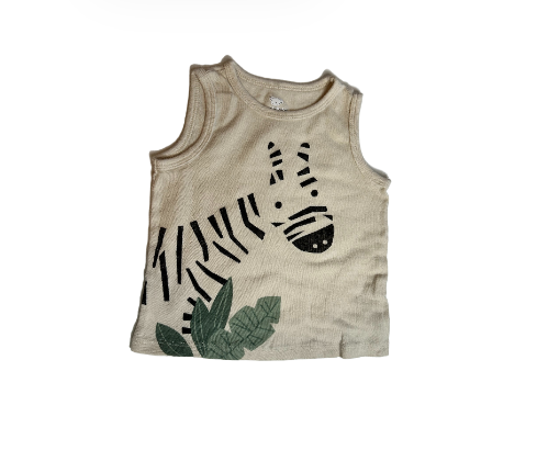 9-12M Sleeveless Zebra shirt
