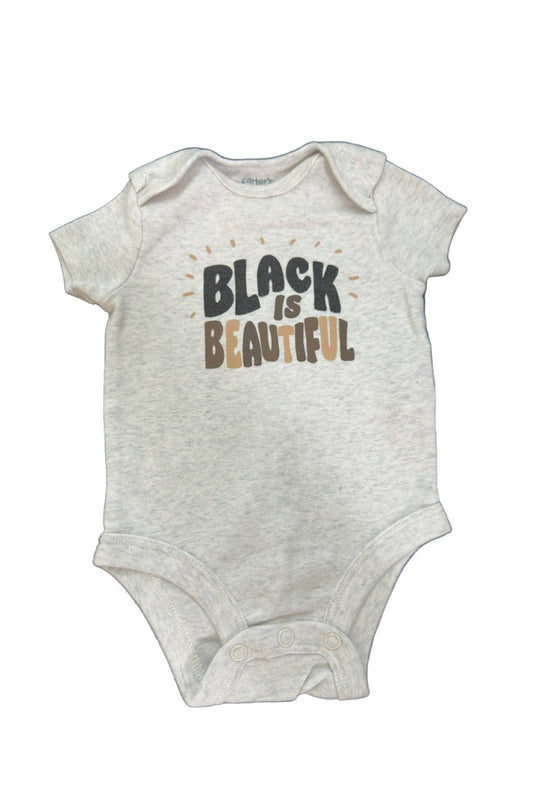 0-3M Short sleeve Onesie Black is beautiful