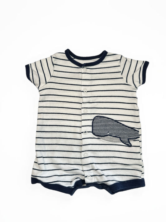 0-3M cute one piece whale mariniere