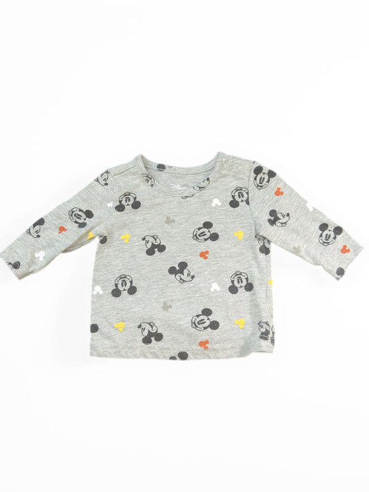 0-3 M Mickey warm long sleeve shirt