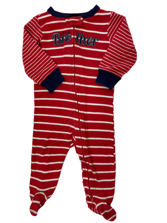9-12M  "Little Brother" 2 Way zip sleepwear