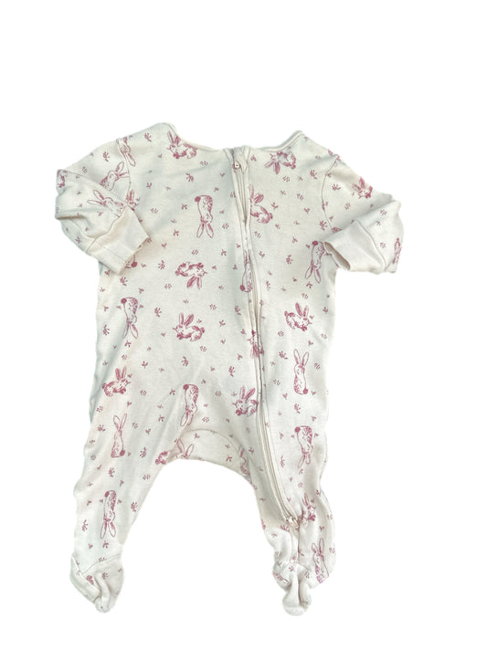 0-3M bunny sleeper 2 way zip
