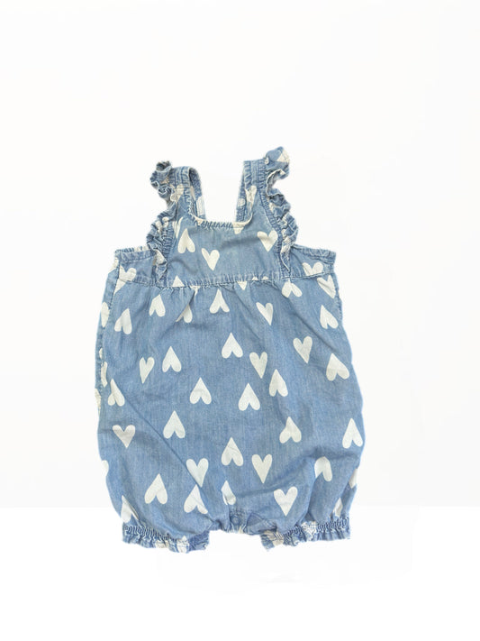 6-9M  Heart jean Overall