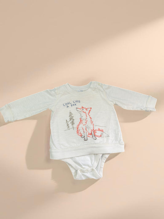 6-9M cute cozy sweater "Cool like a fox"
