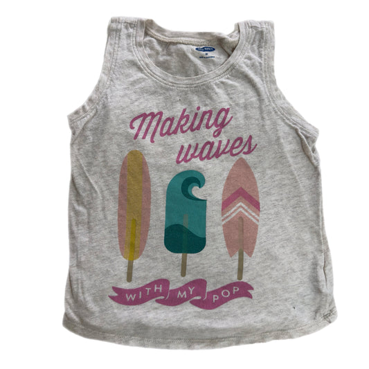 4-5T Sleeveless shirt "Making waves with my pop"