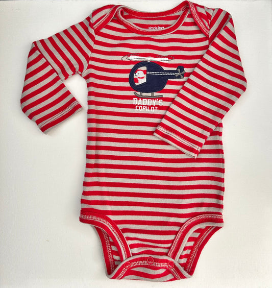 3-6M Long sleeve Helicopter Bodysuit